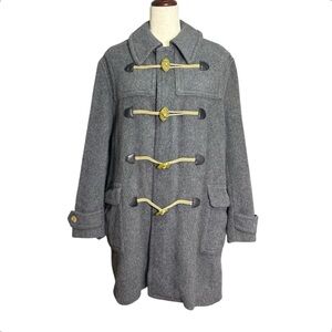 Vintage LodenFrey Wool Gray Duffle Coat with Toggle Fastenings